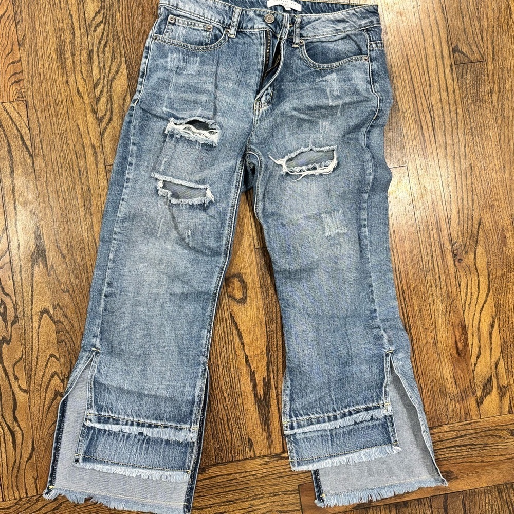 Current Air Blue Distressed Ankle Jeans- M (28-30 waist)
